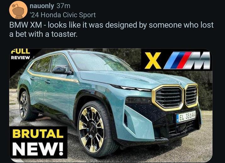 nauonly 37m '24 Honda Civic Sport BMW XM - looks like it was designed by someone who lost a bet with a toaster. FULL REVIEW XIM BRUTAL NEW! EL 351AA