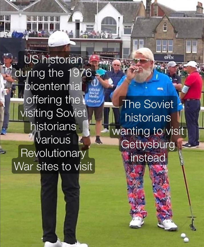US historian during the 1976 bicentennial offering the visiting Soviet historians various Revolutionary Official Social Media TheOpen War sites to visit OPEN The Soviet historians wanting to visit Gettysburg instead