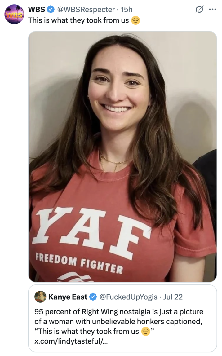 A "quote-tweet":https://knowyourmeme.com/memes/quote-retweets-qrts using a photo of "Abigail Shapiro":https://knowyourmeme.com/memes/people/abigail-shapiro, captioned, "This is what they took from us."