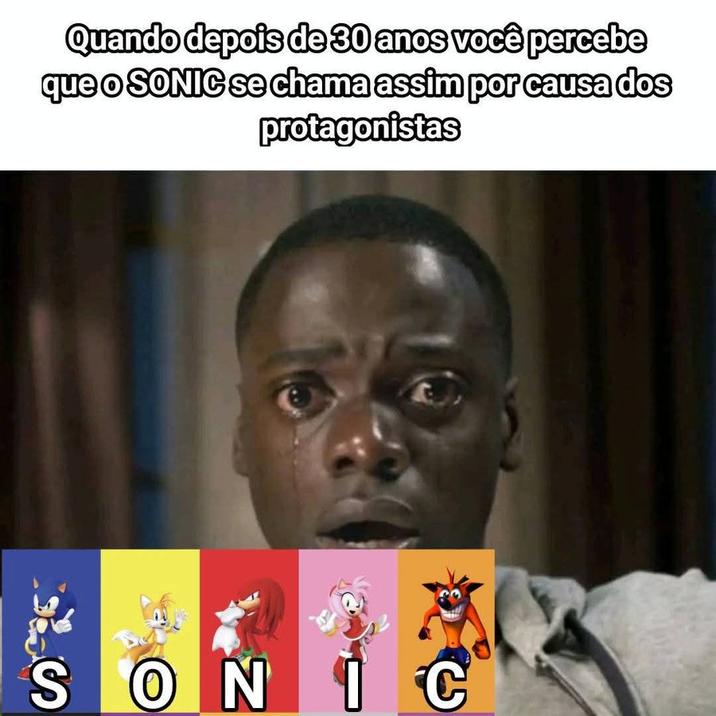 When after 30 years you realize that SONIC is called that because of the protagonists A Spanish "Chris Crying":https://knowyourmeme.com/memes/chris-crying meme. The meme translates to, "When after 30 years you realize that SONIC is called that because of the protagonists."