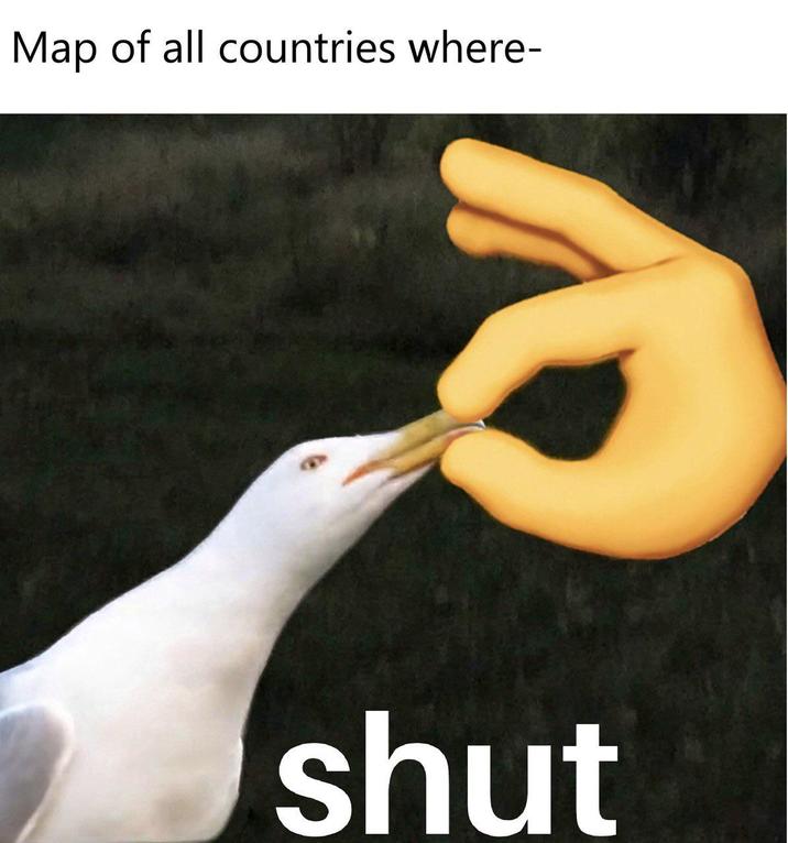 Map of all countries where- shut