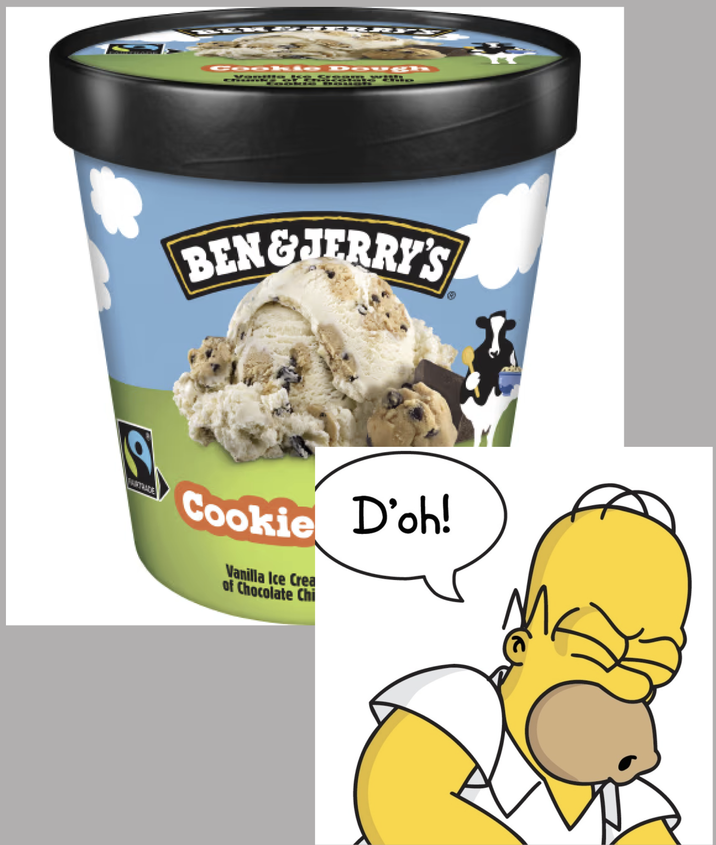 Cookie DOVGh BEN&JERRY'S FAIRTRADE Cookie D'oh! Vanilla Ice Crea of Chocolate Chi