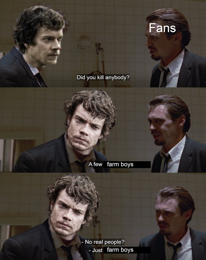 Did you kill anybody? A few farm boys - No real people? - Just farm boys Fans