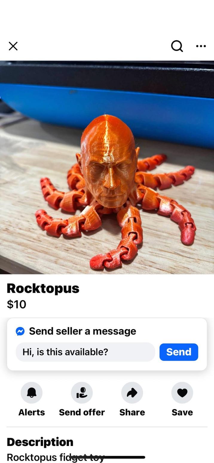 Х Q Rocktopus $10 Send seller a message Hi, is this available? Alerts Send offer Share Description Rocktopus fidget toy Send Save