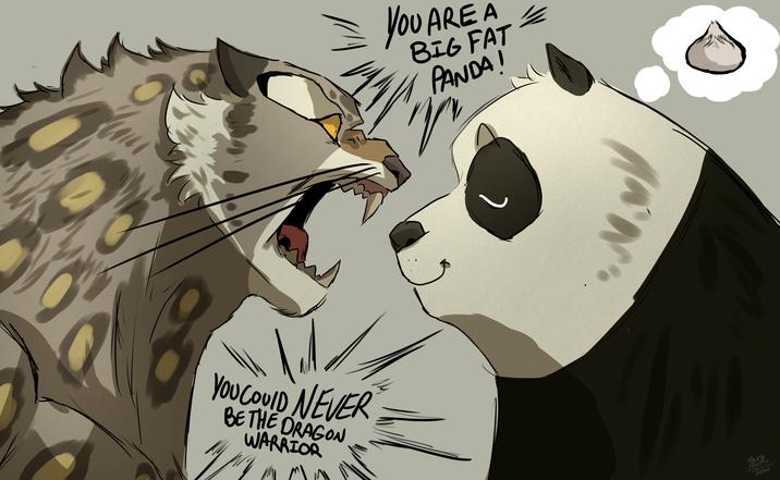 YOU COULD NEVER BE THE DRAGON WARRIOR YOU ARE A BIG FAT PANDA! Howay PEEPS 20as