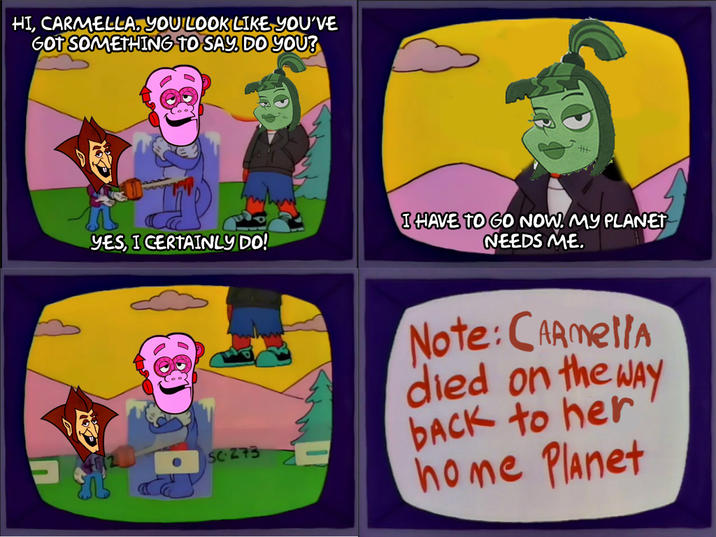 General Mills has discontinued "Carmella Creeper" from the Monster Cereals brand after being introduced two years ago, so I figured a certain Simpsons meme relating to it was appropriate!