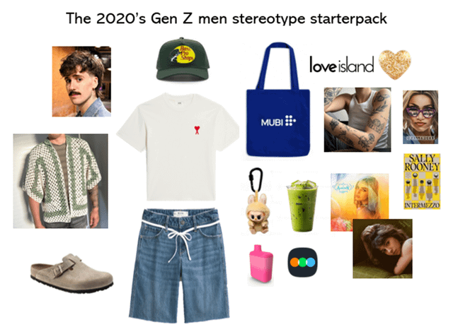 The 2020's Gen Z men stereotype starterpack love island MUBI ถ SALLY ROONEY INTERMEZZO