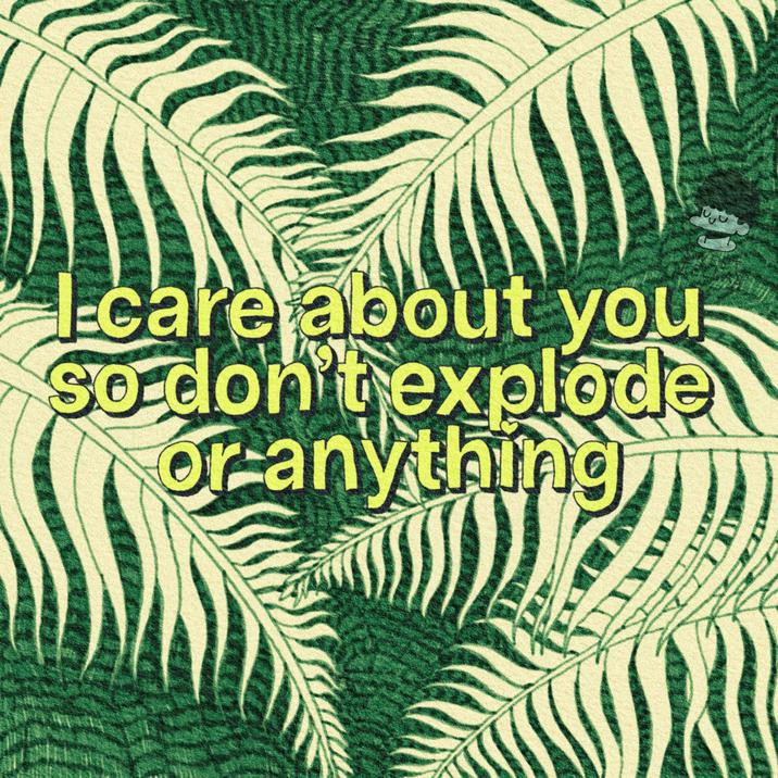I-care about you So don't explode or anything