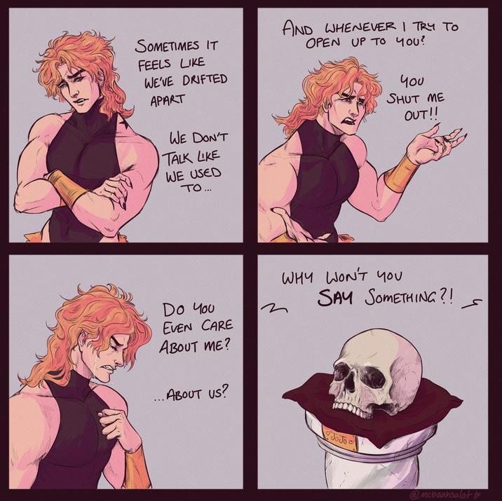 SOMETIMES IT FEELS LIKE WE'VE DRIFTED APART WE DON'T TALK LIKE WE USED TO... AND WHENEVER I TRY TO OPEN UP TO YOU? ५०० SHUT ME OUT!! Do You EVEN CARE ABOUT ME? WHY WON'T YOU SAY SOMETHING?! ... ABOUT US? JoJo @mcbaahsalot