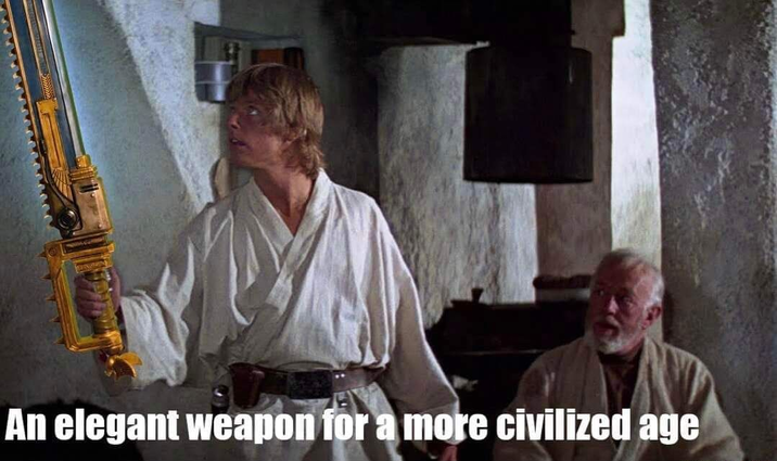 An elegant weapon for a more civilized age