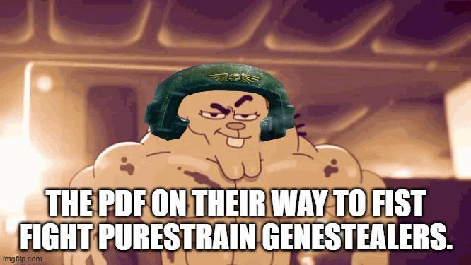 THE PDF ON THEIR WAY TO FIST FIGHT PURESTRAIN GENESTEALERS. imgflip.com