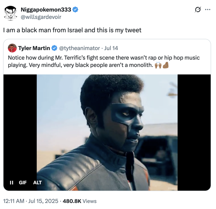 A "tweet":https://knowyourmeme.com/memes/sites/twitter-x using the I Am a X From Y and This Is My Z to mock a Black man from Israel.