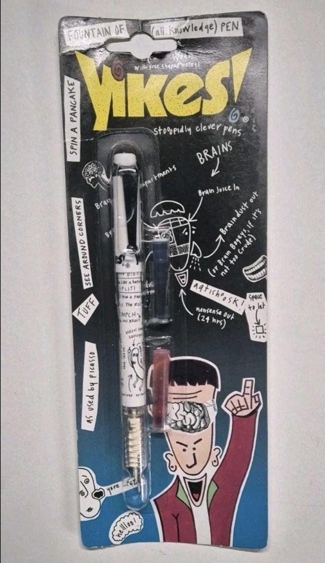 Chellloo As used by Picasso TUFF SEE AROUND CORNERS B SPIN A PANCAKE FOUNTAIN OF (all Knowledge) PEN With free sheWIEL kes! Stoopidly clever pens BRAINS Bra Apartments Brain Juice In Brain dust out not too Crude) (or Brain Bogeys, if it's PTY DIOT idea hat SPLITI M the ral MPCH Serie aatishsk! nonsense out (24 hrs) Space to let 河