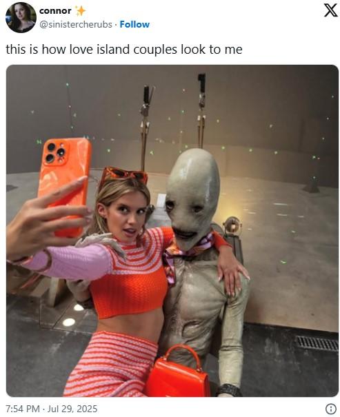 connor @sinistercherubs. Follow this is how love island couples look to me 7:54 PM Jul 29, 2025 X