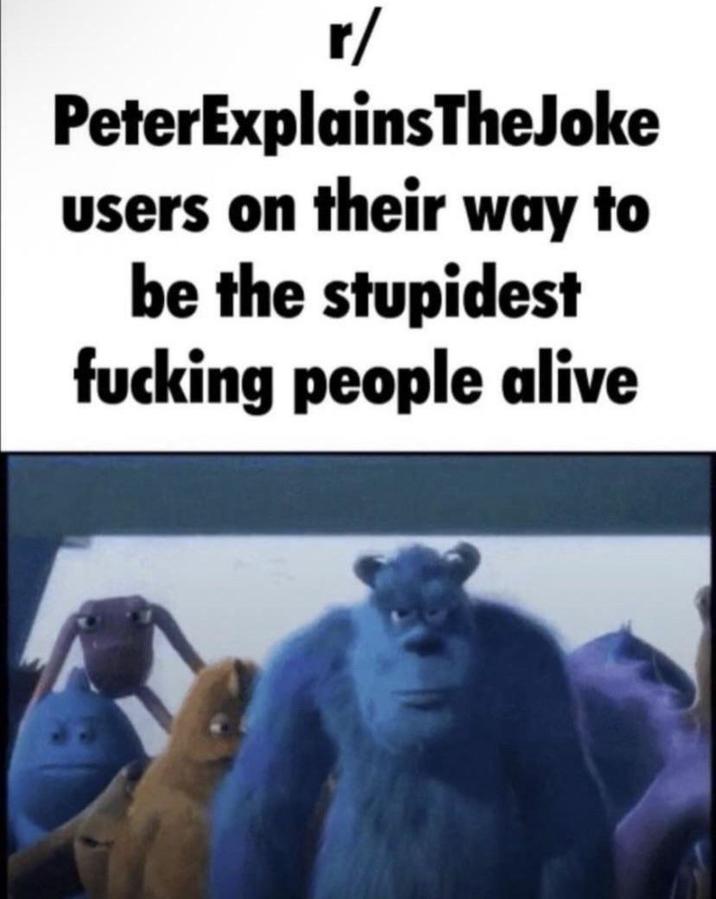 r/ PeterExplainsTheJoke users on their way to be the stupidest f------ people alive