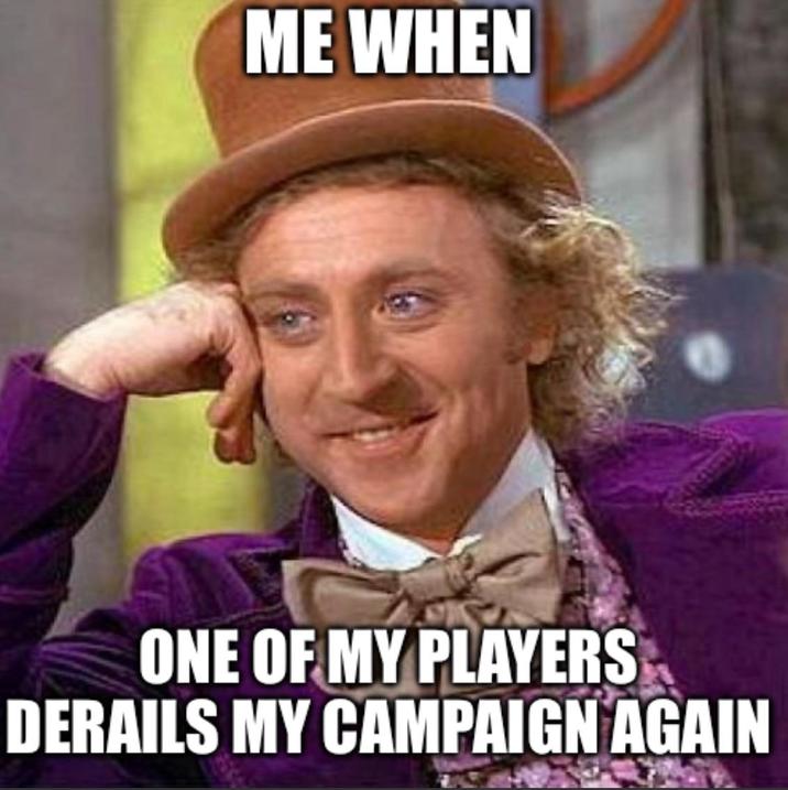 ME WHEN ONE OF MY PLAYERS DERAILS MY CAMPAIGN AGAIN