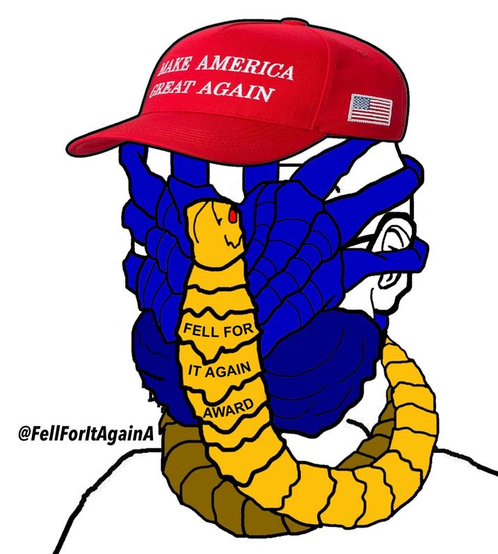 MAKE AMERICA GREAT AGAIN @FellForltAgainA FELL FOR IT AGAIN AWARD