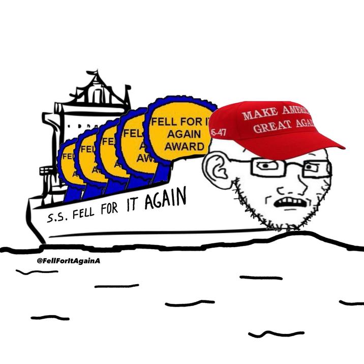 FELL FOR I MAKE AMER FEL AGAIN 5-47 GREAT AGA FE FE AWARD FE AW S.S. FELL FOR IT AGAIN @FellForltAgainA