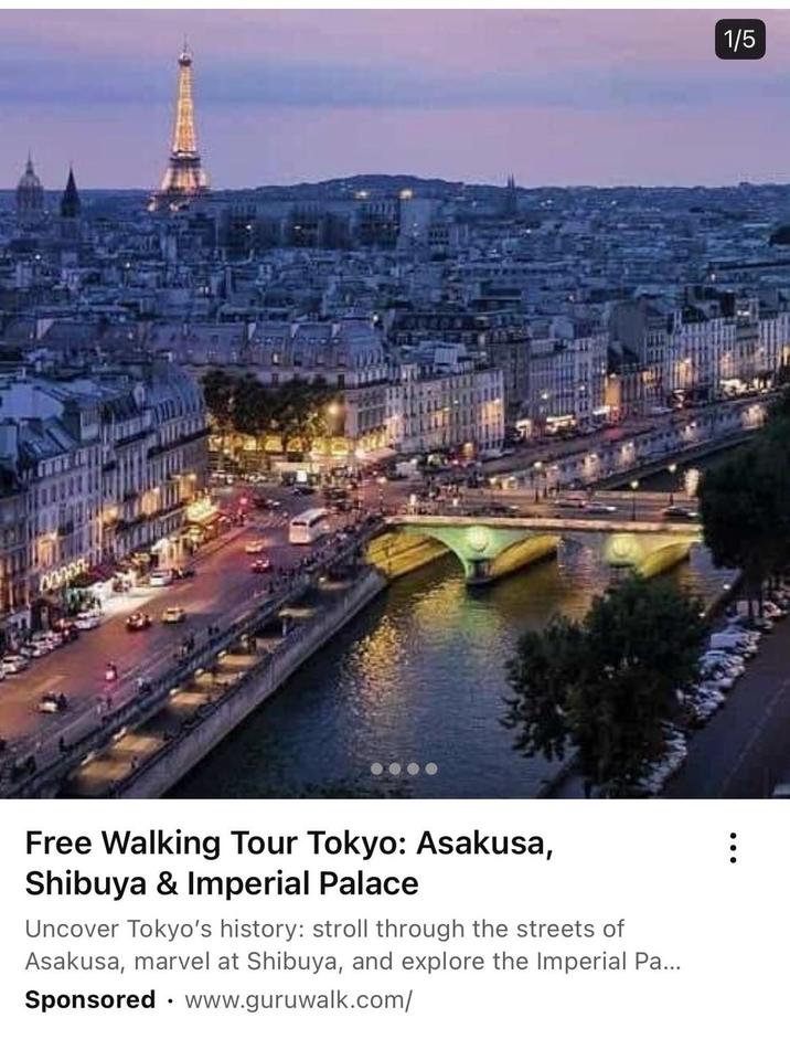 9323 Free Walking Tour Tokyo: Asakusa, Shibuya & Imperial Palace Uncover Tokyo's history: stroll through the streets of Asakusa, marvel at Shibuya, and explore the Imperial Pa... Sponsored ⚫www.guruwalk.com/ 1/5