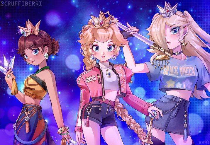 SCRUFFIBERRI PEACH SPACE QUEEN SCRUFFI