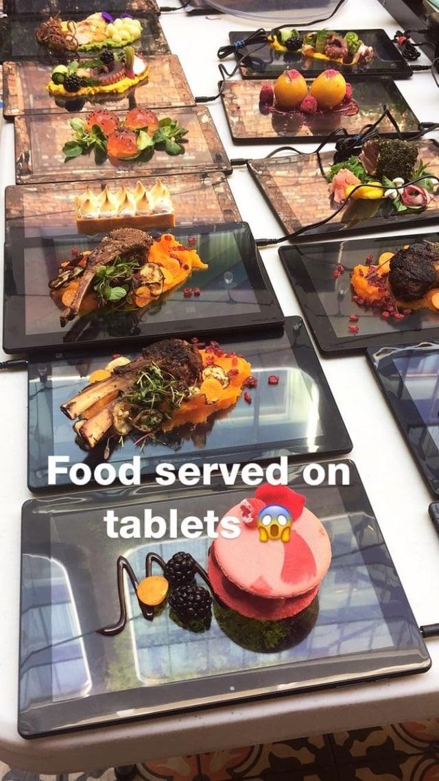 Food served on tablets