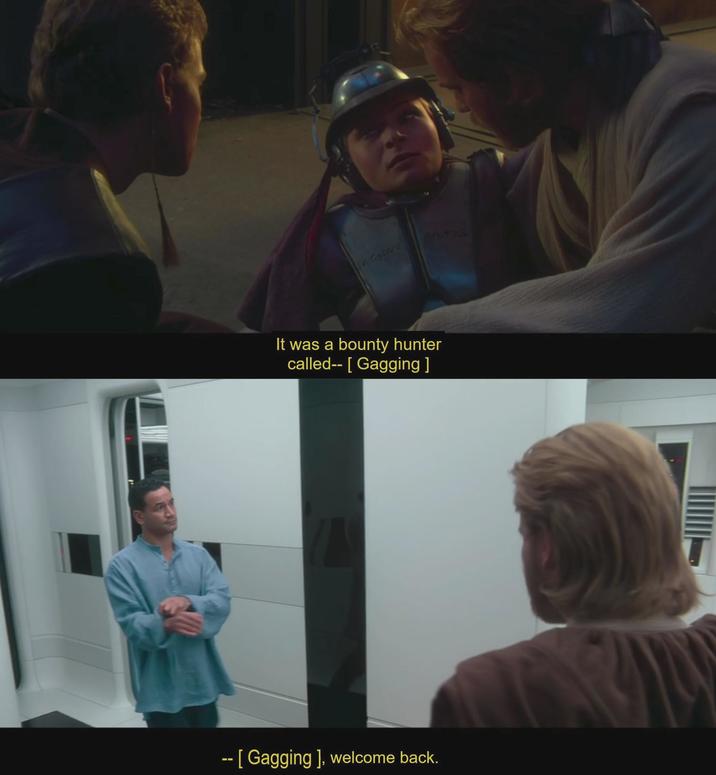 LOWE'S It was a bounty hunter called-- [Gagging] -- [Gagging], welcome back.