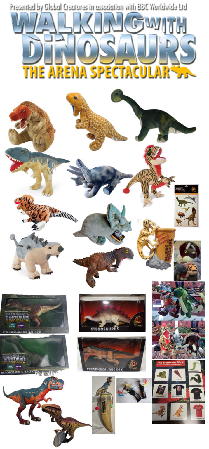 Presented by Global Creatures in association with BBC Worldwide Lid WALKING WITH DINOSAURS THE ARENA SPECTACULAR WALKING WITH DINOSAURS THE ARENA SPECTACULAR DON EARTH BOC TYRANNOSAURUS REX PLASTIC TOY STEGOSAURUS WALKING MOSAURS WALKING DINOSAURS WALKING WITH DINOSAURS THE ARENA SPECTACULAR EARTH DOC The Dinosaur Shop A little something for everyone... BRACHIOSAURUS PLASTIC Tented by TYRANNOSAURUS REX DINOSAURS WALKING DINOSAUR Back The King R 2 Raptor Plush Toy Trex Plush Toy Red Raptor Tee