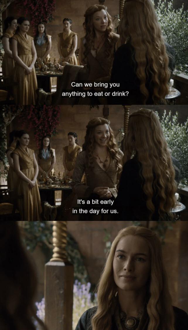 Can we bring you anything to eat or drink? It's a bit early in the day for us.