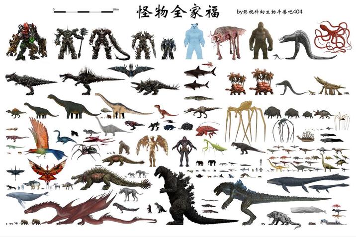 50m 怪物全家福 by影视科幻生物斗兽吧404 ANDMIN