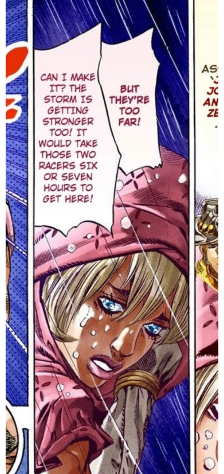 3 CAN I MAKE IT? THE BUT STORM IS THEY'RE TOO SPREN AS AN ZE FAR! GETTING STRONGER TOO! IT WOULD TAKE THOSE TWO RACERS SIX OR SEVEN HOURS TO GET HERE!