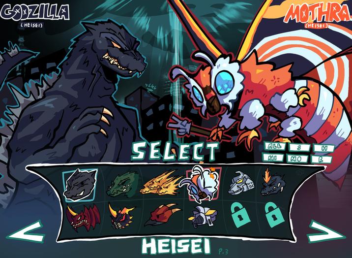 GODZILLA (HEISEI) M M MOTHRA CHEISE!) S H B VV SELECT ALL MI MO 88 V HEISEI P.3 A