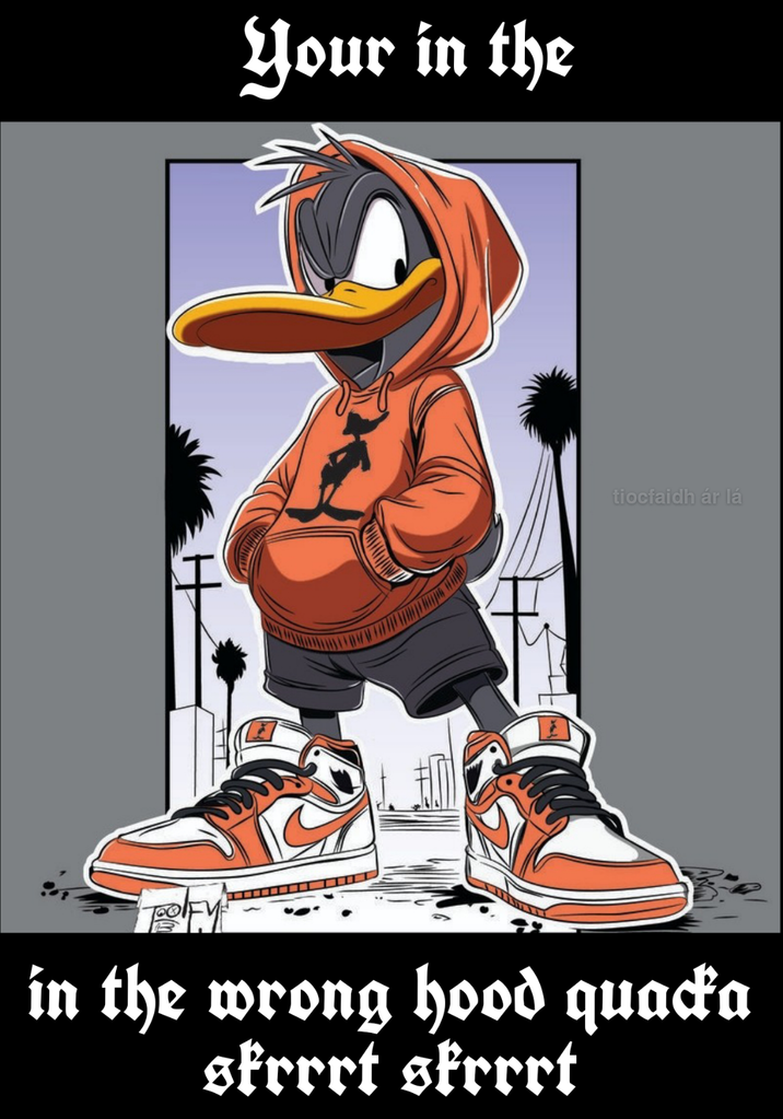 Your in the tiocfaidh ár lá in the wrong hood quacka skrrrt skrrrt