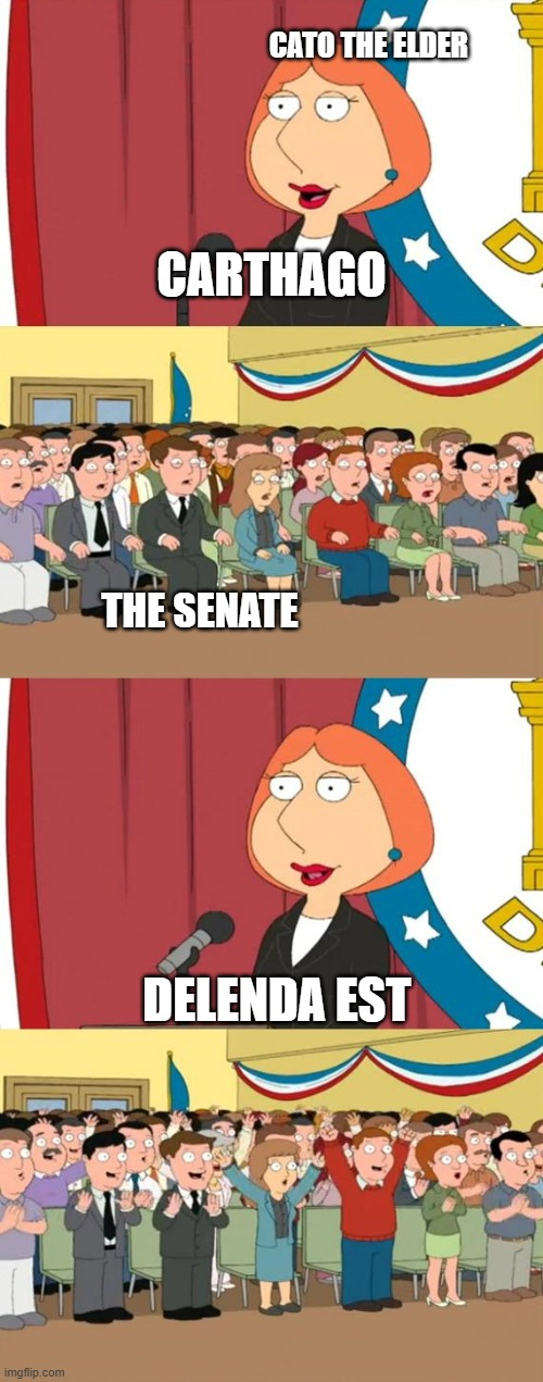 imgflip.com CATO THE ELDER CARTHAGO THE SENATE DELENDA EST