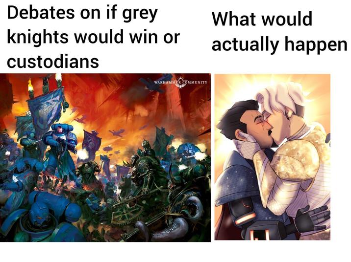 Debates on if grey knights would win or custodians WARHAMMER COMMUNITY What would actually happen