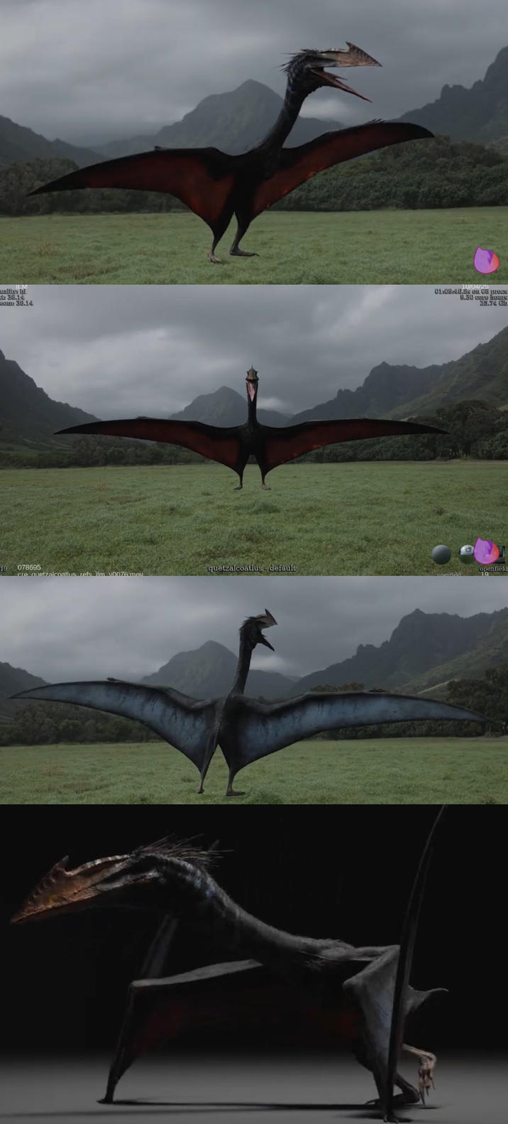 uality h 36.14 com 38.14 01:08:46.88 on O proes 8.30 core hours 25.74 Gb 19 078695 quetzalcoatlus - default cre quetzalcoatlus refs ilm v0076 mov openfield