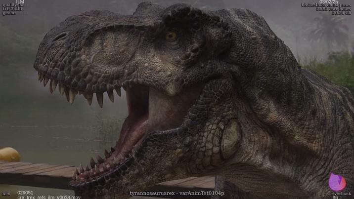 ILM quality: ai txt: 24.11 geom: 1 03/02/25 06:28:45.3s on 04 procs 25.92 core hours 20.24 Gb X96 029051 tyrannosaurusrex - varAnimTst0104p riverbank cre trex refs ilm v0038.mov 96