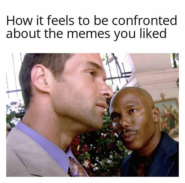 How it feels to be confronted about the memes you liked