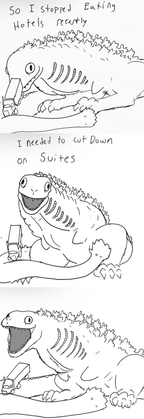 So I stopped Eating Hotels recently I needed to cut Down ол Suites THE ወ し