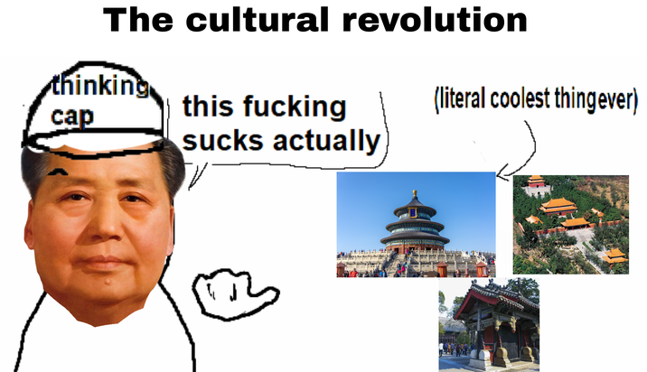 The cultural revolution thinking cap this f------ sucks actually (literal coolest thing ever) 1000