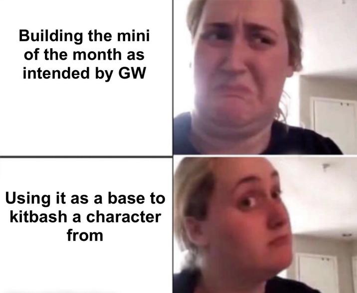 Building the mini of the month as intended by GW Using it as a base to kitbash a character from