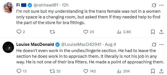 Two comments left on a tweet by J.K. Rowling. 