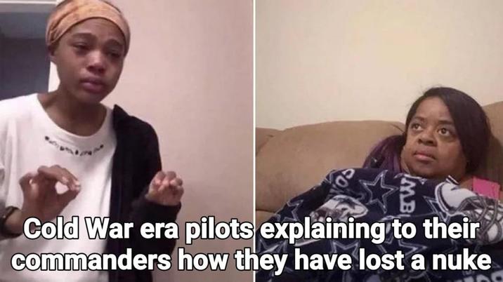 Cold War era pilots explaining to their commanders how they have lost a nuke