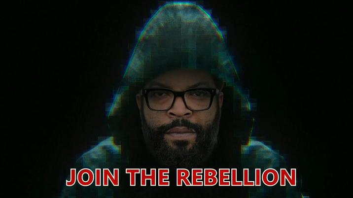 An image of "rapper":https://knowyourmeme.com/memes/cultures/rap-hip-hop Ice Cube and the caption "Join the Rebellion" from the 2025 film _War of the Worlds_.