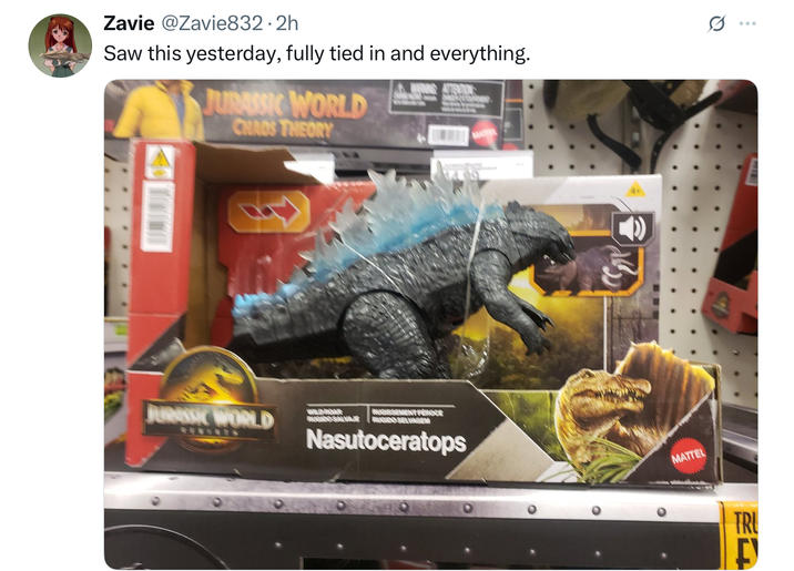 Zavie @Zavie832.2h Saw this yesterday, fully tied in and everything. JURASSIC WORLD CHADS THEORY JURASSIC WORLD WILDADAR RUGIDO SALVAJE RUGISSEMENTENCE RUGIDO SER VAGEM Nasutoceratops MATTEL TRU