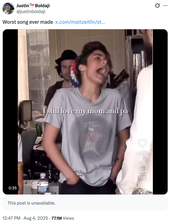 Worst song ever made A "tweet":https://knowyourmeme.com/memes/sites/twitter-x claiming that "Home" by Edward Sharpe and the Magnetic Zeros is the "worst song ever made" based on a clip of the group singing, "Alabama, Arkansas," on an NPR Tiny Desk Concert in 2009.