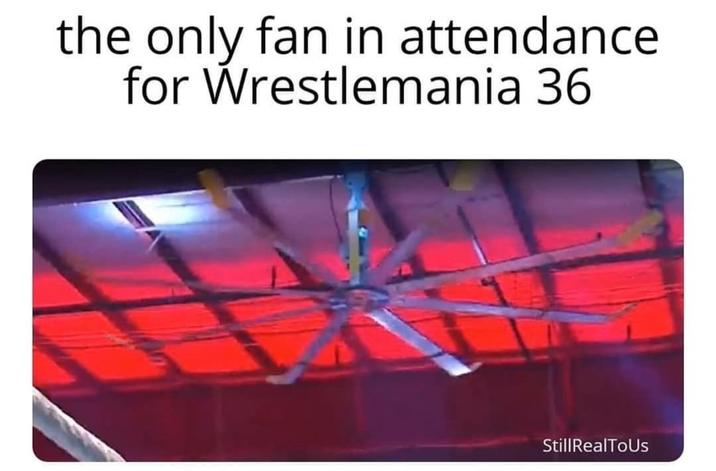 the only fan in attendance for Wrestlemania 36 StillRealToUs