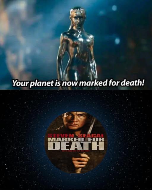 Your planet is now marked for death! STEVEN SEAGAL MARKED FOR DEATH