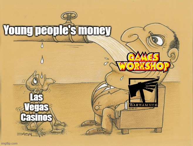 Young people's money GAMES WORKSHOP Las Vegas Casinos WARHAMMER 000 imgflip.com BAYSAL