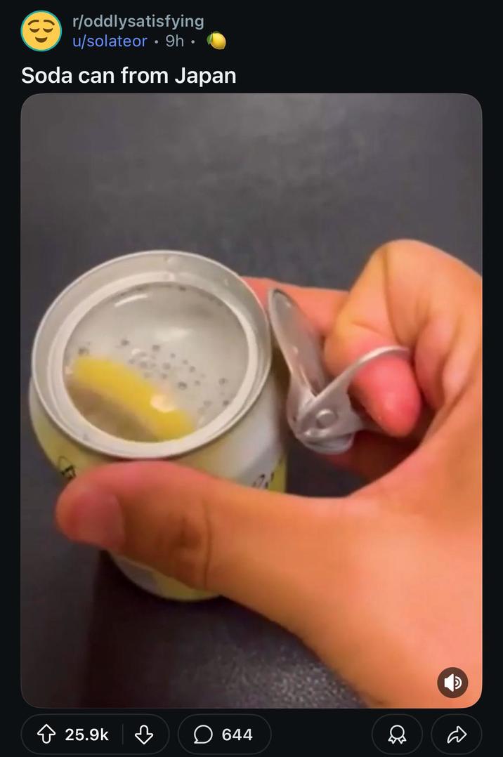 r/oddlysatisfying u/solateor 9h ⚫ Soda can from Japan 25.9k ☐ 644