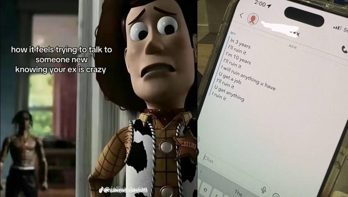 2:001 xx NEW how it feels trying to talk to someone new knowing your ex is crazy MY In 3 years I'll ruin it I'm 10 years I'll ruin it I will ruin anything u have U get a job I'll ruin it U get anything I ruin it devintivabbi CHERIT Chat C T The o D 50